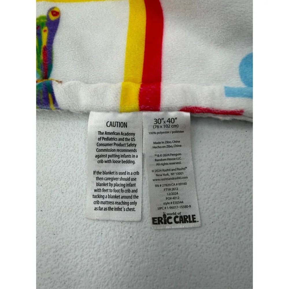 World of Eric Carle Very Hungry Caterpillar Baby Blanket Sherpa Fleece 30x40 ABC